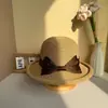 Chapéu de Palha com Aba Larga e Laço Estilo Sun Li, Proteção Solar Primavera e Verão, Chapéu de Pescador Dobrável Ajustável para Praia para Mulheres