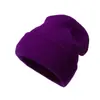 Gorro de Tricô Cor Pura Estilo Casual para Homens e Mulheres, Versátil Outono e Inverno Adulto Cor Doce Quente Pulôver Lã