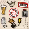 Etiqueta Bordada por Computadora Parche Bordado de Cerveza en Inglés Parche DIY Parche Accesorios para Zapatos Bolsas Accesorios para Ropa Parche Tela Parche