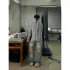 Sudadera de gofre con media cremallera para hombre, Camiseta casual versátil de manga larga, Camiseta básica holgada de cuello redondo
