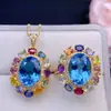 Set de Piedras Preciosas de Topacio Natural Puro de Colores Enviado, Calidad de Cuerpo Completamente Limpio con Excelente Color de Fuego, Piedra Principal 10*1.