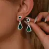 Brincos de Pedra Gema Gota D'água de Luxo Acessível Francês Super Brilhantes Diamante Estilo Palácio Retrô Brincos da Moda Estilosos de Nicho para Mulheres