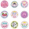 Parches de Tela Bordados con Citas Inspiradoras Serie de Cartas de Jesús Parches Etiqueta de Bordado de Fresa Rosa Decoración para Bolsos