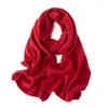 Cachecol de Cashmere Feminino 100% Cashmere Puro Nova Moda Versátil Cor Lisa Proteção Quente para o Pescoço Cachecol de Tricô
