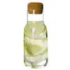 Botella de vidrio sellada sin plomo con tapa de madera de acacia, tamaño pequeño, de grado alimenticio, para té y medicina, vacía y dividida.