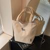Bolso Tote de Lona de Gran Capacidad para Mujer 2025 Nuevo Estilo Artístico Bolso de Hombro para Estudiantes Universitarios y para Ir al Trabajo