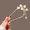 Novo Grampo de Cabelo em Forma de U com Borla Lírio-do-Vale Estilo Chinês para Mulheres 2026 Novo Estilo Grampo de Cabelo para Coque Cheongsam Hanfu Acessório de Cabelo Elegante