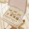Cojín de felpa cálido con estampado de texto creativo para silla de oficina, cojín suave para sentarse durante mucho tiempo, cojín refrescante