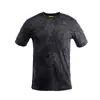 Camiseta de trabajo de manga corta con camuflaje de verano, cuello redondo, manga corta, algodón puro, absorbe la humedad, casual