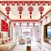 Conjunto de Decoração para Quarto de Casamento: Decorações Penduradas no Teto, Lanternas, Caracteres de Felicidade Dupla para o Quarto do Noivo e da Noiva, Decorações de Casamento para Casa Nova