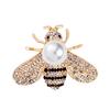 Broche de Abeja Estilo Coreano con Decoración de Diamantes Corsage para Evitar la Exposición, Broche de Insecto de Dibujos Animados de Moda con Perlas para Mujer