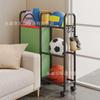 Cesta de Almacenamiento para Pelotas Carrito para el Hogar Estante de Almacenamiento para Espacios de Esterillas de Bádminton o Yoga Estante de Almacenamiento para Equipos Deportivos de Fitness