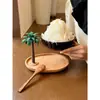 Cuenco de cáscara de coco Cuenco de cáscara de coco Vietnamita Cuchara de madera Cuenco para ensalada de frutas Cuenco para helado raspado Madera de ala de pollo