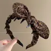 Faixa de cabelo de rede estilo coreano com copa alta para mulheres, elegante e moderna, adequada para usar na rua ou para lavar o rosto, com presilha de dentes