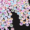 Acrílico goteando aceite 4*7 letras agujero recto cuentas material creativo diy hecho a mano para niños collar decoraciones anillo para el cabello