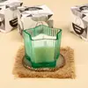 Vela Perfumada de Vidrio, Taza Rayada, Luz y Sombra, Cena Romántica a la Luz de las Velas, Vidrio con Forma de Corazón, Vela para Arreglo Festivo