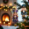 Decoración Colgante de Cascanueces Nuevo de Navidad Transfronteriza Árbol de Navidad Soldado Cascanueces de Acrílico Impreso Creativo