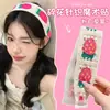Estilo Perezoso Floral Tejido Velcro para Mujer Flequillo Dulce Adhesivo Elegante Aro para el Cabello sin Presión Diadema de Gama Alta Tocado