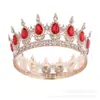 Coroa Redonda de Noiva Europeia e Americana Mais Vendida Liga de Zinco Strass Coroa de Casamento 16 Gotas d'Água Retrô Alta Classe Concurso de Beleza