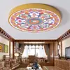 Luminária de teto estilo chinês com padrões de teto de Dunhuang, luminária de quarto de pousada estilo chinês retrô, luminária para corredor pintado, hall de entrada e sala de jantar