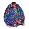 Camisa Casual Moderna de Moda para Hombre Multicolor Noreste Flor Grande Camisa 1129 Rojo Negro Azul Baizi