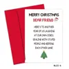 Cartão de Natal transfronteiriço em inglês com Papai Noel e envelope, mensagem de felicitações engraçada, cartão de Ano Novo 2026