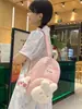 Nova Mochila Escolar Pequena Feminina para Estudante Universitário Cor Sólida Mochila de Coelho Estilo Japonês Estilo Ins Mochila de Menina Suave Menina Fofa
