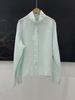 Camisa de linho com vários botões feminina primavera 2025 moda francesa artística solta all-match cardigan de abotoamento único casual top