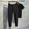 Pantalones Casuales Estilo Coreano Ligeramente Maduros para Hombre Pantalones Rectos Sueltos Pantalones con Colgante Estilo Hong Kong Simples Modernos Pantalones Largos
