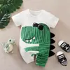 Macacão de bebê de verão de manga curta estilo ins fino caqui roupa de escalada infantil atividades por tempo limitado direto da fábrica Q