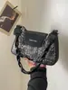Design de Nicho Moda Casual Bolsa de Axila Feminina 2024 Verão Novo Estilo Bolsa de Ombro Têxtil Versátil Crossbody Pequena Quadrada
