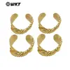 Wt-B708 Pulseira Grande Aberta de Latão Curvada com Design Trançado de Personalidade Única Pulseira Feminina Europeia e Americana Mais Vendida