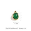 Colgante Casual de Acero Inoxidable Exquisito Hecho a Mano DIY Joyería Accesorios para Collar de Mujer Colgante de Piedra Natural en Forma de Frijol Accesorios