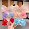 Grampo de cabelo coroa fofo para bebê e crianças, grampo de cabelo laço, nova tiara de malha tridimensional de princesa, acessórios de cabelo para meninas
