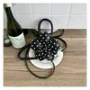2026 Nuevo Estilo Coreano Lindo Bolso de Hombro de Lunares Blancos y Negros de Gran Capacidad Bolso de Mano Versátil Casual para Viajes para Mujeres