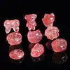 Cuentas Sueltas de Cristal de Fresa Natural, Colgante de Paz, Pixiu, Accesorios para Pulsera de Cristal Cubo de Azúcar Rojo Sangre de Paloma, Regalo para Novia para el Festival Qixi