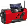 Rádio multifuncional de emergência para prevenção de desastres, lanterna, power bank três em um, dispositivo de energia solar e manivela manual para atividades ao ar livre