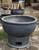 Bacia para Peixes para Pátio, Tanque de Água Cerâmico Tradicional para Criar Peixes Dourados e Tartarugas, Aquário de Cerâmica Preta com Base 1,0m