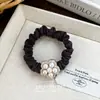 Diadema de Perlas de Camelia de Alta Gama Dongdaemun Cuerda para el Cabello Goma Gruesa Diadema para Cola de Caballo Accesorios para el Cabello para Mujeres