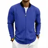 2026 Transfronterizo Primavera y Otoño Europeo y Americano Delgado Retro Hombres Sencillo Estilo Vuelo Cuello Alto Cremallera Chaqueta de Béisbol Al por Mayor