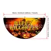 Bandeira Meia-Lua de Halloween da Amazon Decoração de Pátio e Varanda Banner em Forma de Leque Banner Decorativo para Festa de Feriado