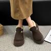 Zapatos de Algodón para Campus Impermeables de Plataforma de Tacón Alto Invierno 2024 Zapatos de Algodón de Suela Gruesa Zapatos de Algodón Simples Versátiles Moda Femenina Cálidos Casuales