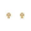 Acero de Titanio 316L Chapado en Oro Microincrustaciones Joyería para Piercing de Hélice de la Oreja Pendientes Creativos con Forma de Cruz Clavos para Piercing Clavos para Hélice de la Oreja