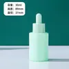 En stock frasco gotero de hombro plano de 30 ml botella dispensadora de líquido de esencia de vidrio esmerilado botella de aceite esencial de vidrio macarrón