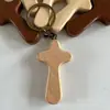 Colgante Decorativo de Madera para Coche con Forma de Cruz Llavero de Madera Maciza Fabricante Stock Directo Llavero de Madera