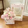 Pansy de siete colores Día de la Madre sobre de embalaje caja para ramo arreglo floral caja de mano bolsa con ventana tienda de flores regalo