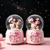 Niña de Dibujos Animados Castillo Bola de Cristal Brillante Regalo Creativo para Niñas Caja de Música Adorno de Escritorio Pequeño Regalo al por Mayor