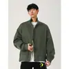 Jaqueta curta patchwork Cleanfit masculina, nova coleção outono 2026, estilo retrô americano, jaqueta bomber moderna de corte solto