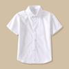 Camisa blanca de manga corta para niños de talla mediana y grande, camisa blanca fina de verano para niños, ropa de rendimiento, uniforme escolar de algodón puro para estudiantes de primaria, ropa de clase femenina