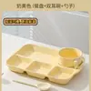 Platos cerámicos divididos para adultos, adecuados para uso doméstico, para perder peso, comidas posparto y como bandejas de comida para mujeres embarazadas y niños, ideales para el desayuno y para servir comidas